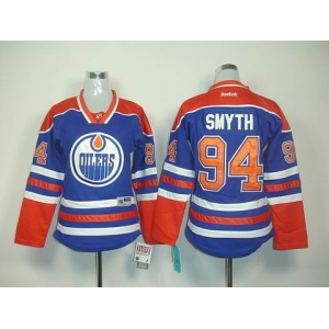 women nhl edmonton oilers #94 smyth lt.blue