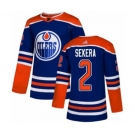 Youth Adidas Edmonton Oilers #2 Andrej Sekera Authentic Royal Blue Alternate NHL Jersey