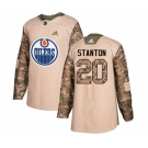 Youth Adidas Edmonton Oilers #20 Ryan Stanton Authentic Camo Veterans Day Practice NHL Jersey