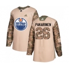 Youth Adidas Edmonton Oilers #26 Iiro Pakarinen Authentic Camo Veterans Day Practice NHL Jersey