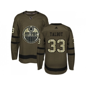 Youth Adidas Edmonton Oilers #33 Cam Talbot Green Salute to Service Stitched NHL Jersey