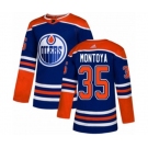 Youth Adidas Edmonton Oilers #35 Al Montoya Authentic Royal Blue Alternate NHL Jersey