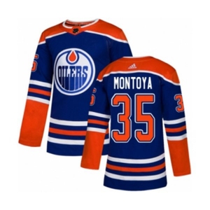 Youth Adidas Edmonton Oilers #35 Al Montoya Authentic Royal Blue Alternate NHL Jersey