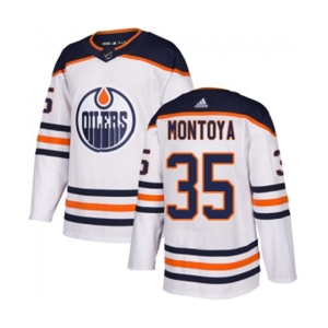 Youth Adidas Edmonton Oilers #35 Al Montoya Authentic White Away NHL Jersey