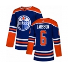 Youth Adidas Edmonton Oilers #6 Adam Larsson Authentic Royal Blue Alternate NHL Jersey