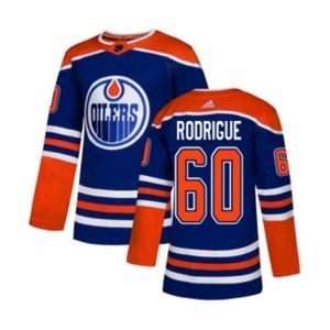 Youth Adidas Edmonton Oilers #60 Olivier Rodrigue Authentic Royal Blue Alternate NHL Jersey