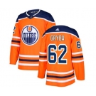 Youth Adidas Edmonton Oilers #62 Eric Gryba Authentic Orange Home NHL Jersey