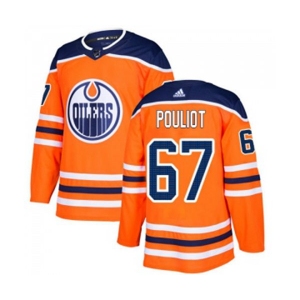 Youth Adidas Edmonton Oilers #67 Benoit Pouliot Authentic Orange Home NHL Jersey