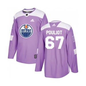 Youth Adidas Edmonton Oilers #67 Benoit Pouliot Authentic Purple Fights Cancer Practice NHL Jersey