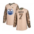 Youth Adidas Edmonton Oilers #7 Paul Coffey Authentic Camo Veterans Day Practice NHL Jersey