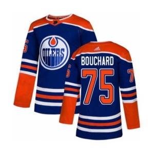 Youth Adidas Edmonton Oilers #75 Evan Bouchard Authentic Royal Blue Alternate NHL Jersey