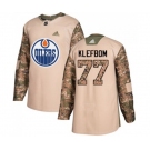 Youth Adidas Edmonton Oilers #77 Oscar Klefbom Authentic Camo Veterans Day Practice NHL Jersey