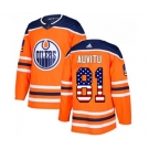 Youth Adidas Edmonton Oilers #81 Yohann Auvitu Authentic Orange USA Flag Fashion NHL Jersey