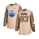 Youth Adidas Edmonton Oilers #83 Matt Benning Authentic Camo Veterans Day Practice NHL Jersey