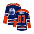 Youth Adidas Edmonton Oilers #83 Matt Benning Authentic Royal Blue Alternate NHL Jersey
