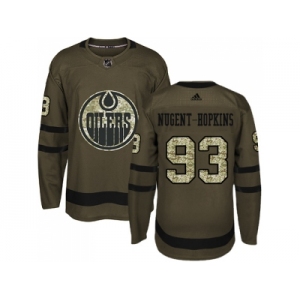 Youth Adidas Edmonton Oilers #93 Ryan Nugent-Hopkins Green Salute to Service Stitched NHL Jersey