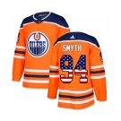 Youth Adidas Edmonton Oilers #94 Ryan Smyth Authentic Orange USA Flag Fashion NHL Jersey