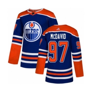 Youth Adidas Edmonton Oilers #97 Connor McDavid Authentic Royal Blue Alternate NHL Jersey