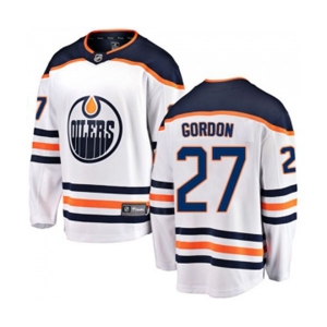 Youth Edmonton Oilers #27 Boyd Gordon Fanatics Branded White Away Breakaway NHL Jersey