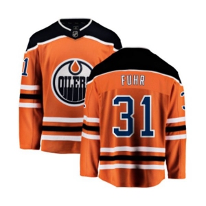 Youth Edmonton Oilers #31 Grant Fuhr Fanatics Branded Orange Home Breakaway NHL Jersey