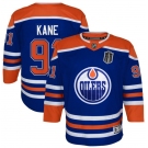 Youth Edmonton Oilers #91 Evander Kane Royal 2025 Stanley Cup Final Home Premier Jersey