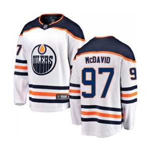 Youth Edmonton Oilers #97 Connor McDavid Fanatics Branded White Away Breakaway NHL Jersey