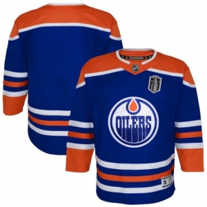 Youth Edmonton Oilers Blank Royal 2025 Stanley Cup Final Home Premier Jersey