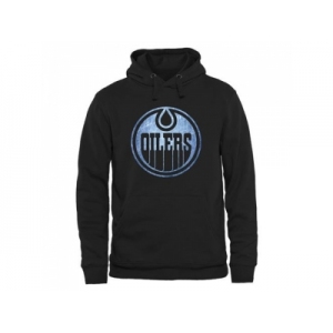 Edmonton Oilers Black Rinkside Pond Hockey Pullover Hoodie
