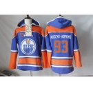 Men's Edmonton Oilers #93 Nugent-Hopkins Orange Sawyer Hooded Sweatshirt Stitched NHL Jersey