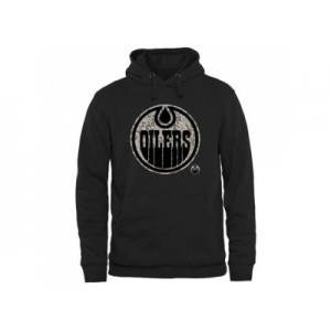Men's Edmonton Oilers Black Rink Warrior Pullover Hoodie