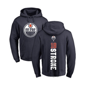 NHL Adidas Edmonton Oilers #18 Ryan Strome Navy Blue Backer Pullover Hoodie