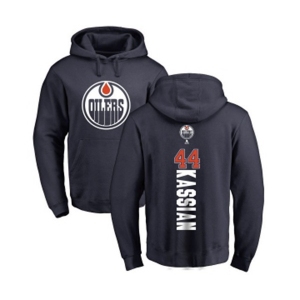 NHL Adidas Edmonton Oilers #44 Zack Kassian Navy Blue Backer Pullover Hoodie