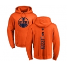 NHL Adidas Edmonton Oilers #6 Adam Larsson Orange One Color Backer Pullover Hoodie