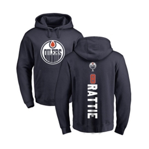 NHL Adidas Edmonton Oilers #8 Ty Rattie Navy Blue Backer Pullover Hoodie
