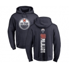 NHL Adidas Edmonton Oilers #98 Jesse Puljujarvi Navy Blue Backer Pullover Hoodie