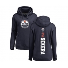 NHL Women Adidas Edmonton Oilers #2 Andrej Sekera Navy Blue Backer Pullover Hoodie