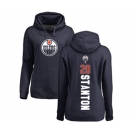 NHL Women Adidas Edmonton Oilers #20 Ryan Stanton Navy Blue Backer Pullover Hoodie