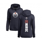 NHL Women Adidas Edmonton Oilers #25 Darnell Nurse Navy Blue Backer Pullover Hoodie