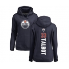 NHL Women Adidas Edmonton Oilers #33 Cam Talbot Navy Blue Backer Pullover Hoodie