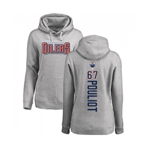 NHL Women Adidas Edmonton Oilers #67 Benoit Pouliot Ash Backer Pullover Hoodie
