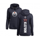 NHL Women Adidas Edmonton Oilers #77 Oscar Klefbom Navy Blue Backer Pullover Hoodie