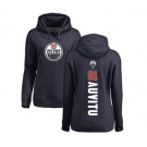 NHL Women Adidas Edmonton Oilers #81 Yohann Auvitu Navy Blue Backer Pullover Hoodie