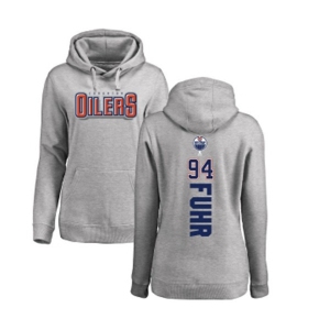 NHL Women Adidas Edmonton Oilers #94 Ryan Smyth Ash Backer Pullover Hoodie