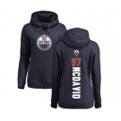 NHL Women Adidas Edmonton Oilers #97 Connor McDavid Navy Blue Backer Pullover Hoodie