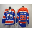nhl edmonton oilers #99 gretzky blue[pullover hooded sweatshirt](C)