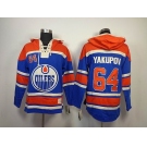 nhl jerseys edmonton oilers #64 yakupov blue [pullover hooded sweatshirt]