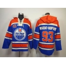 nhl jerseys edmonton oilers #93 nugent-hopkins blue [pullover hooded sweatshirt]