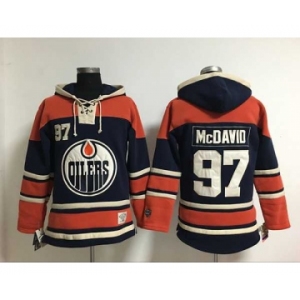 nhl jerseys edmonton oilers #97 mcdavid dk.blue[pullover hooded sweatshirt]