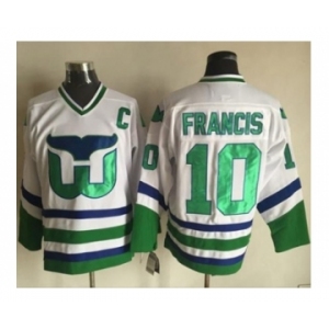 Hartford Whalers #10 Ron Francis White CCM Throwback Stitched NHL Jersey