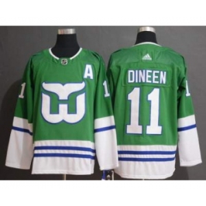 Men's Hartford Whalers #11 Kevin Dineen Green Stitched Hockey Jersey